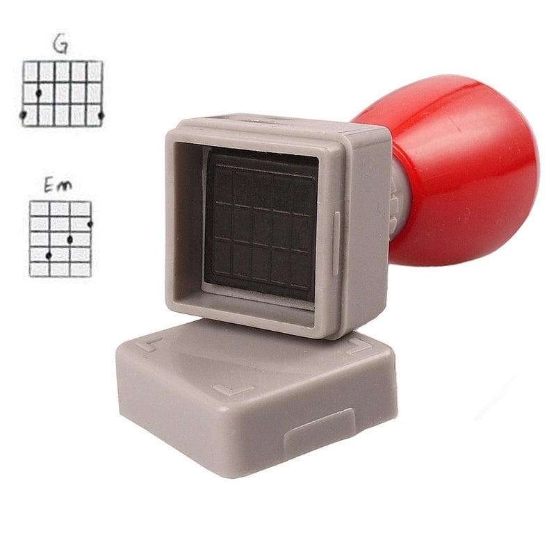 Mr.Power Guitar Chord Stamp Black Ink(3 Frets)/Ukulele(5 fret) DIY Mini Rubber Stamp(Black Ink) - Image 1